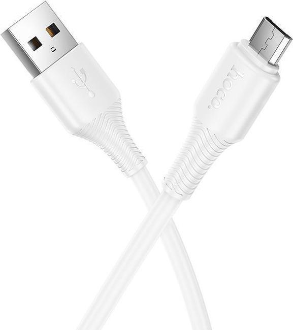 Actual product image Hoco Cable Cable USB A to Micro USB 2,4A 1 m X120 white (1 m, USB 1.0)