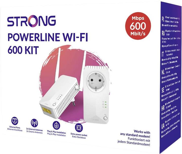 Actual product image Strong Powerline Wi-Fi 600 Kit EU V2 2-pack (600 Mbit/s)