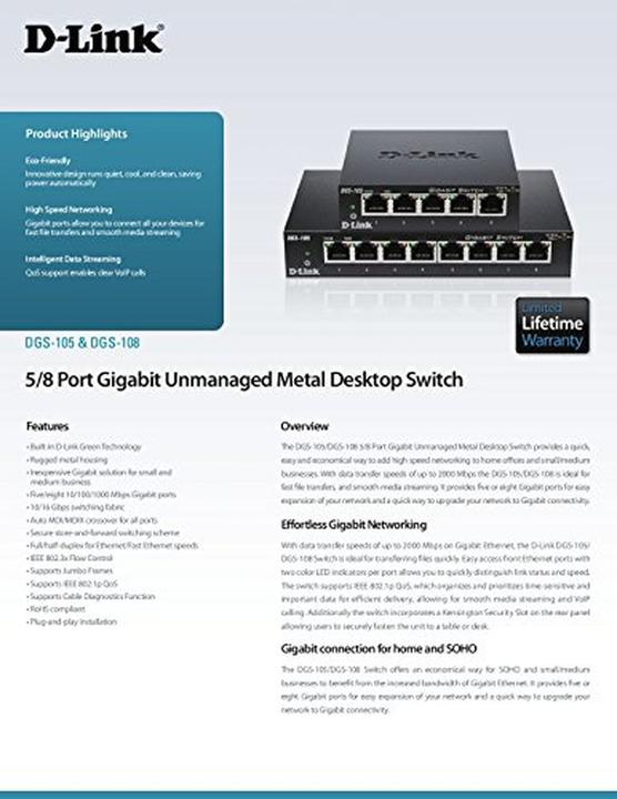Produktbild D-Link Dgs-105 (5 Ports)