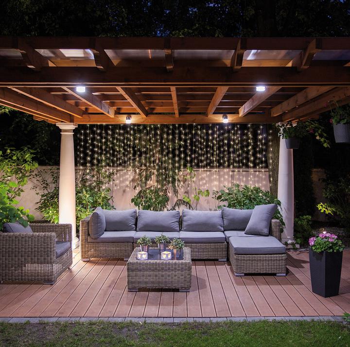 Actual product image Lunartec Outdoor light curtain, 300 LEDs, remote control (3 m)