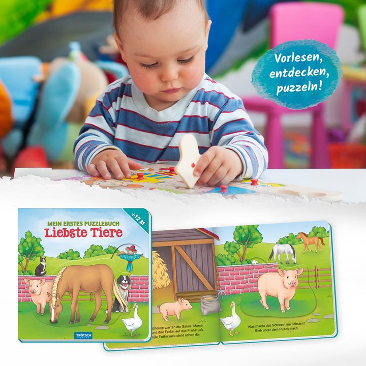 Productafbeelding Kartonnen boek Mijn eerste puzzelboek favoriete dieren (Duits)