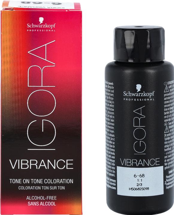 Actual product image Schwarzkopf Professional IGORA Vibrance Hair Tint NEW (6-68 Dark blond chocolate red)