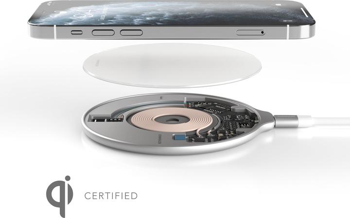 Image du produit Vonmählen Aura - The Wireless Charging Pad (USB-C to USB-A cable included) - Acrylic Glass Silver