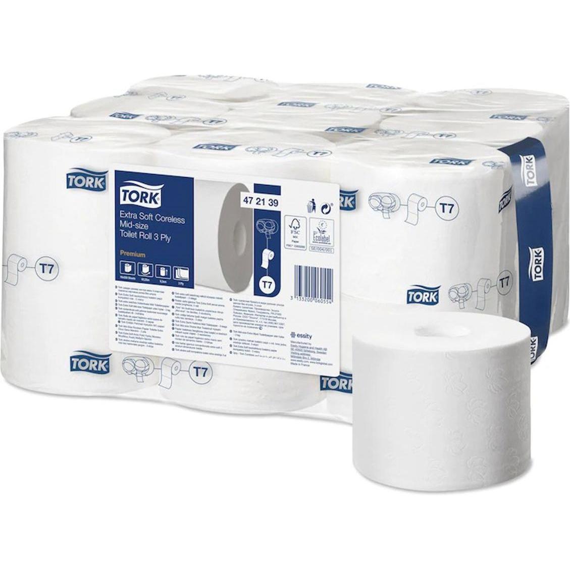 Tork, Toilettenpapier, Toilettenpapier T7 Premium 3-lagig 18 Rollen (18 x)