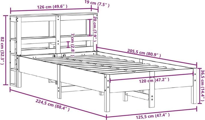 Image du produit vidaXL Bettgestell (120 x 200 cm)