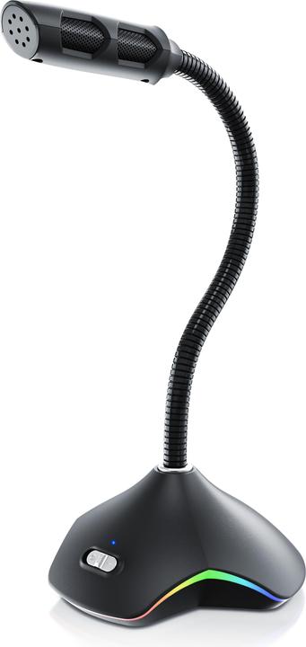 Produktbild CSL Standmikrofon, USB Desktop Mikrofon mit RGB Beleuchtung, RMP 900 Tischmikrofon, für Gaming & Podcast