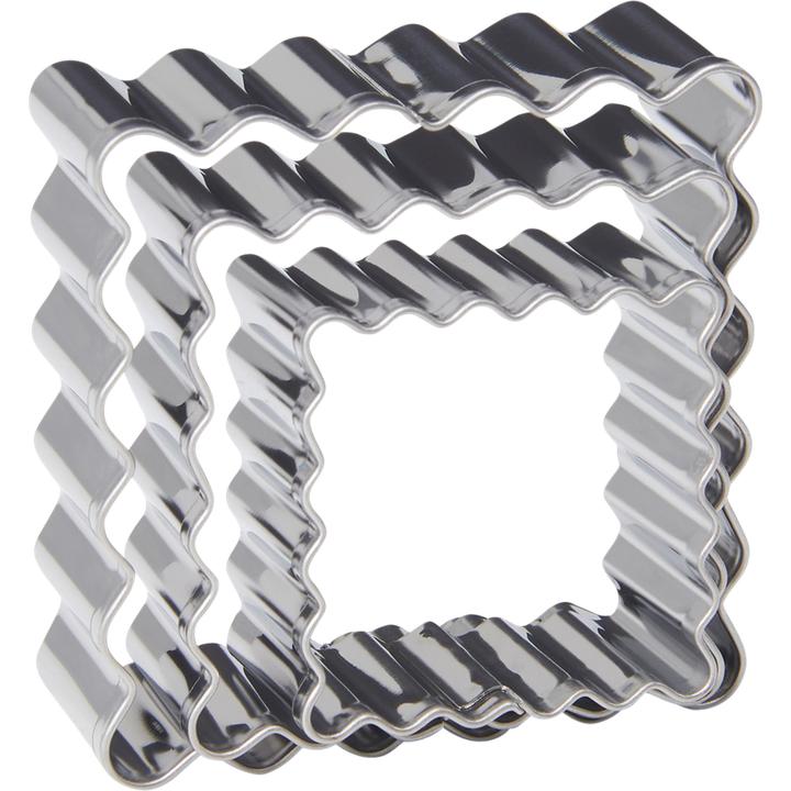 Actual product image Patisse Stainless Steel Square Cookie Cutter Set 3 pieces