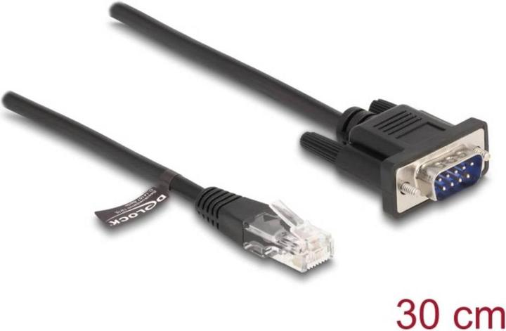 Actual product image Delock Cable RJ45 plug to serial RS-232 D-Sub 9 plug 30 cm black (0.30 m)