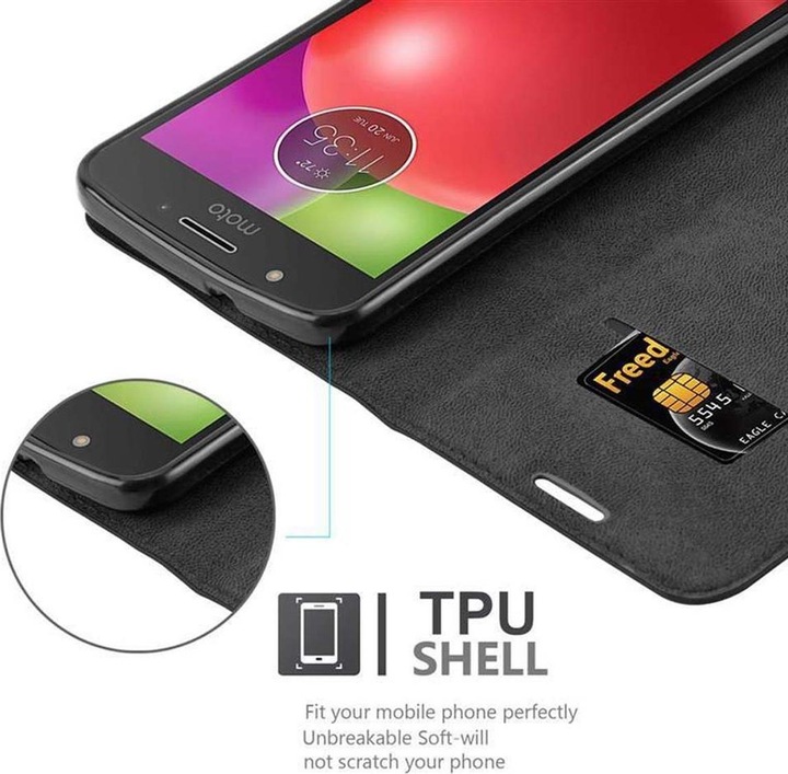 Actual product image Cadorabo Book Invisible Magnet Cover (Motorola Moto E4 Plus)