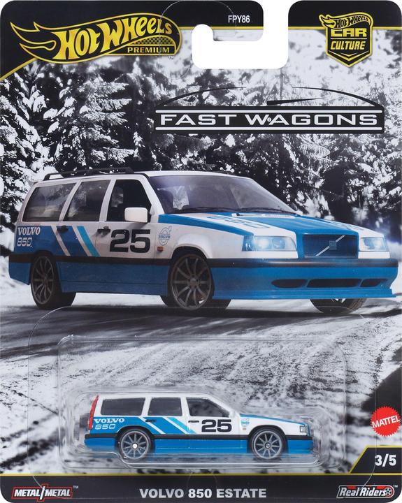 Hot Wheels Premium Car Culture Fast Wagons Volvo 850 Estate 1:64 Scale Collectible Toy Vehicle