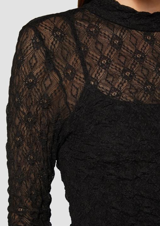 Actual product image S.Oliver T-Shirt Transparentes Spitzen-Shirt mit Stehkragen (44)