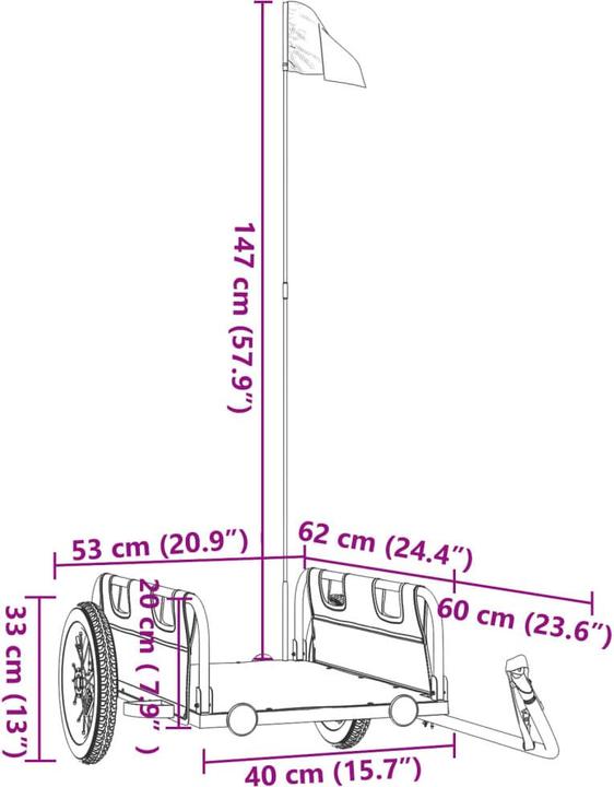 Produktbild vidaXL Fahrrad Lastenanhänger