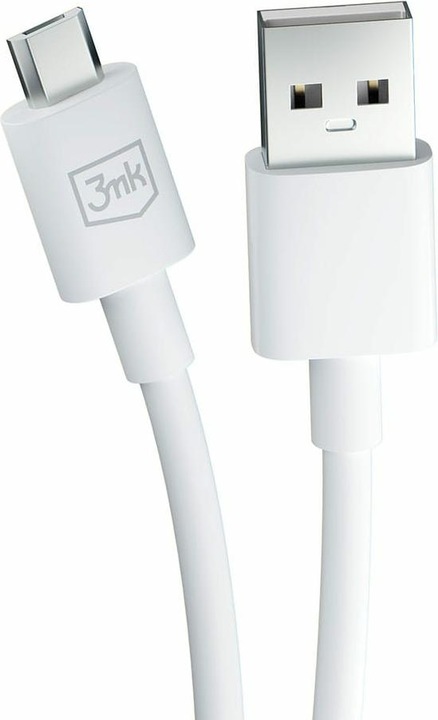 Actual product image 3MK Hyper Cable USB-A - Micro USB 1.2m 5V 2.4A Biały/White cable (1.20 m)