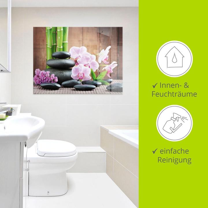 Actual product image Artland Glass picture Spa Concept Zen Stones Orchids T5OO 125x50 cm (50x50 cm)