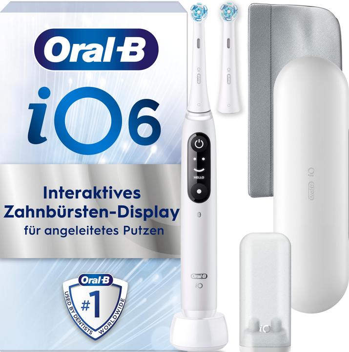 Actual product image Oral-B iO Series 6, White Luxe Edition Elektrische Zahnbürste (Oscillating toothbrush)