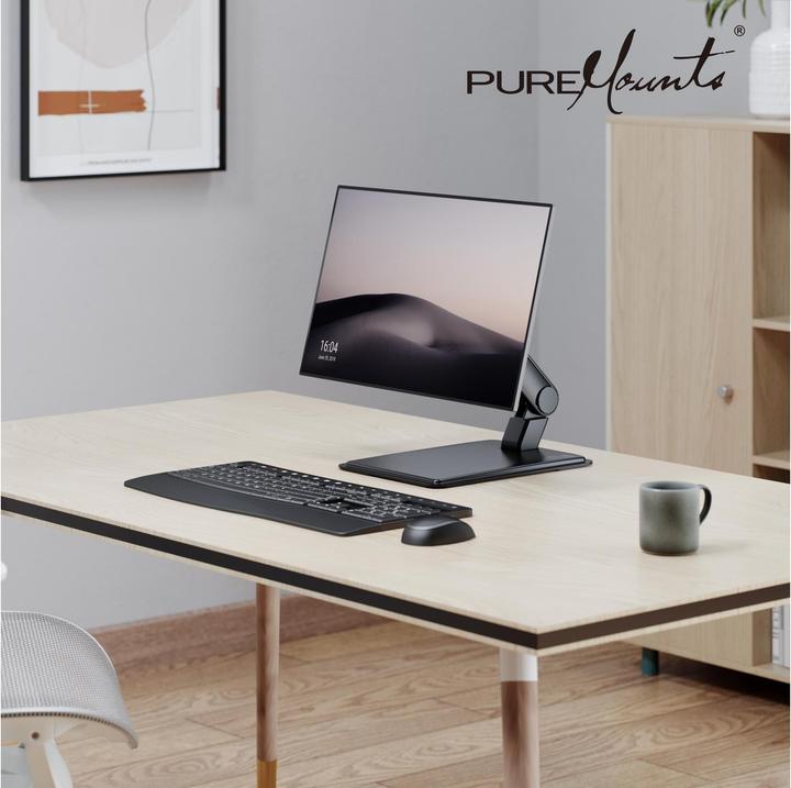 Image du produit PureMounts Tischhalterung PM-OFFICE-ST-20 bis 8 kg – Schwarz (Tables, 32", 8 kg)