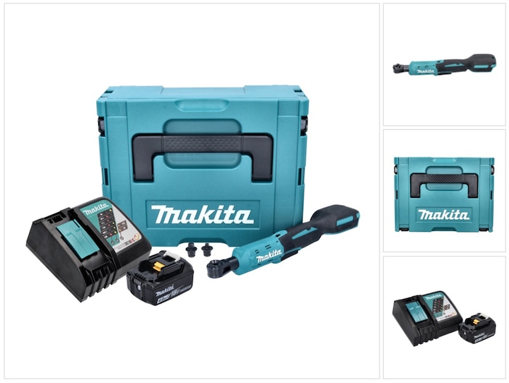 Actual product image Makita DWR 180 RM1J Battery ratchet screwdriver 18 V 47.5 Nm 1/4" 3/8" + 1x battery 4.0 Ah + charger + (1/4", 3/8")