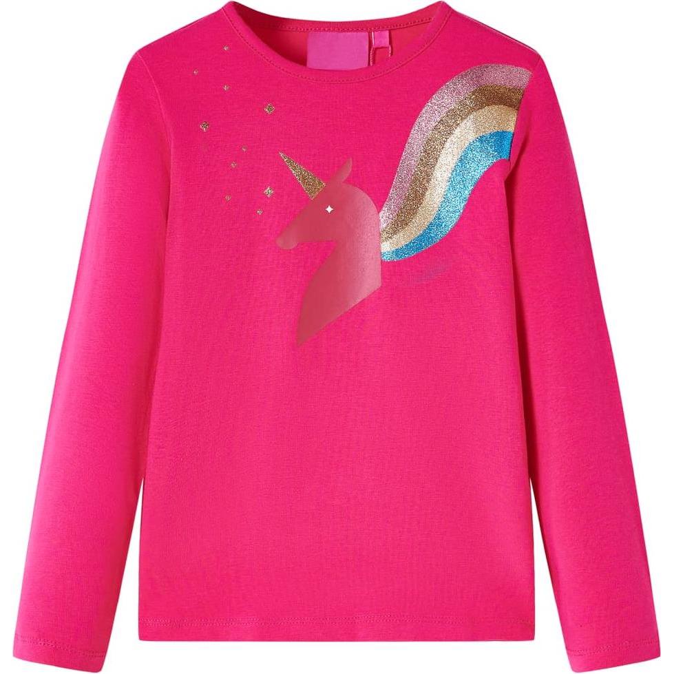 VidaXL, Unisex, Shirt, Kinder-Langarmshirt Knallrosa 92,Material: 95 % Baumwolle. 5, Rosa, (92)