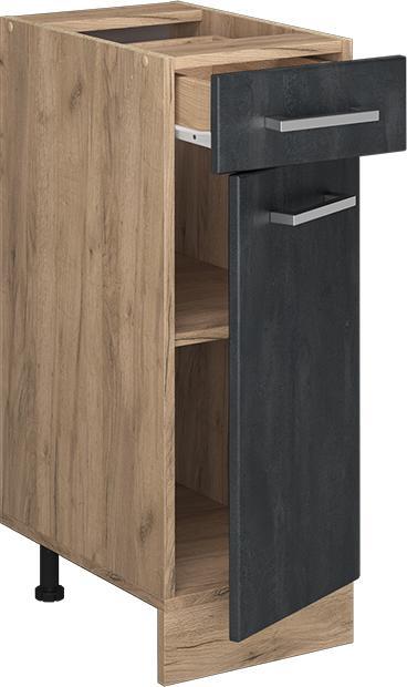 Goldkraft-Eiche, Marble-Weiss, Schwarz, Schwarz Beton