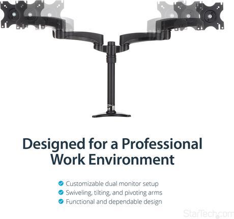 Actual product image StarTech Articulating Dual Monitor Arm (Table, 24", 13.60 kg)