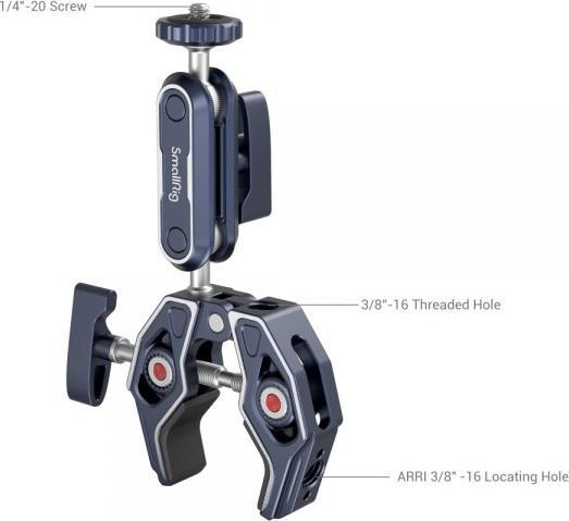 Actual product image SmallRig Crab-Shaped Clamp with Ballhead Magic Arm 3757