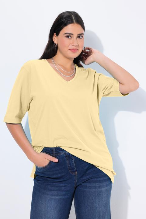 Produktbild Ulla Popken T-Shirt, Basic, Relaxed Fit, V-Ausschnitt, Halbarm (46, 48)