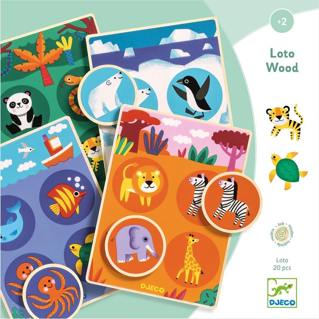 Djeco Loto Holztiere (Deutsch, Französisch, Englisch)
