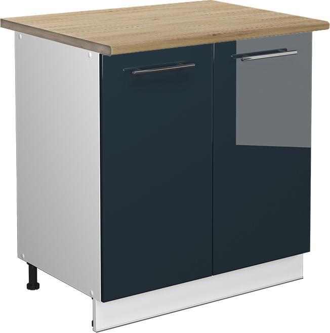 Blau, Dunkelblau hochglanz, Goldkraft Eiche, Weiss