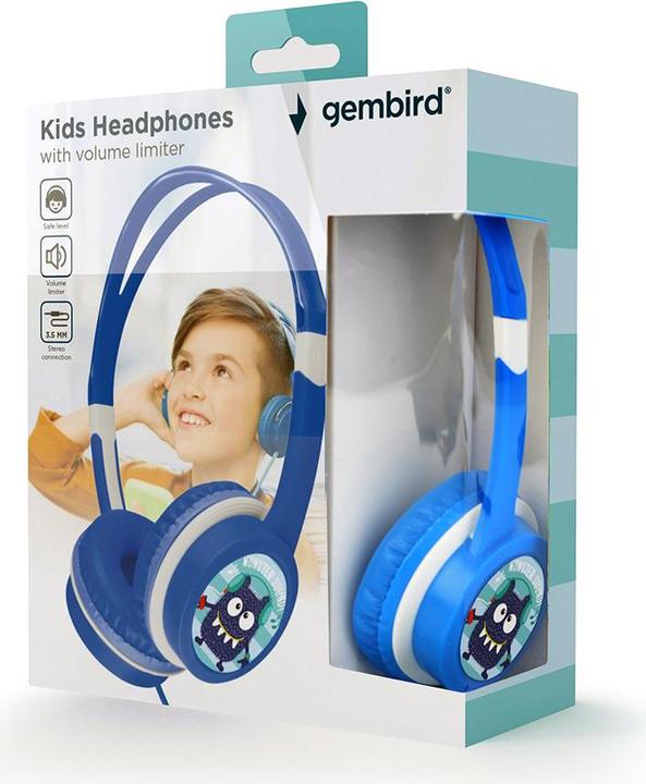 Actual product image Gembird Headphones for Children Volume Control Blue