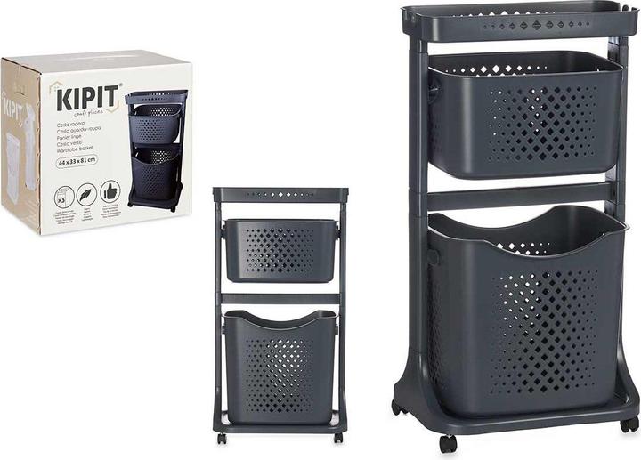 Actual product image Kipit plastic closet 2 heights anthracite wheels (25 l)
