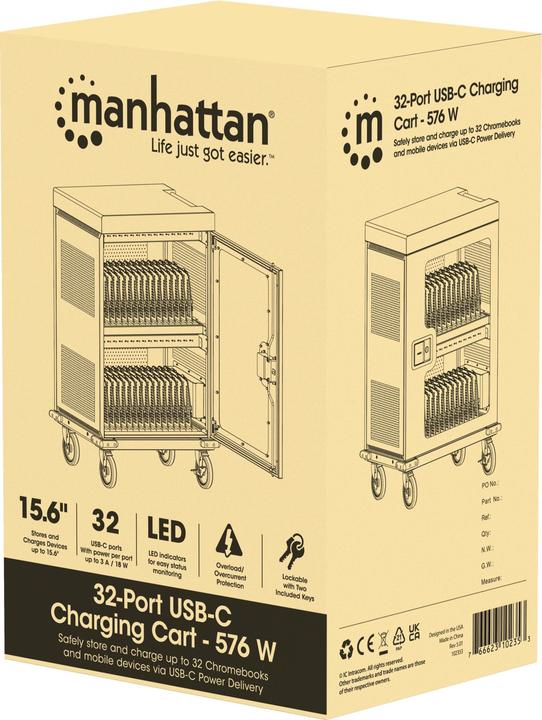 Produktbild Manhattan 32-Port USB-C Ladeschrank auf Rollen 576 W