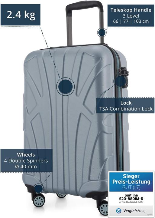 Actual product image Suitline Handgepäck Hartschalen-Koffer (34 l, Hand luggage (up to 50 litres))