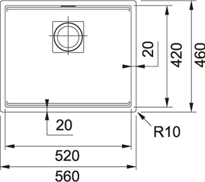 Actual product image Franke Basin KNG 110-52 3 1/2" DRKV OT VUEL MB 125.0627.319 (Fitted sink, 46 cm, 56 cm)