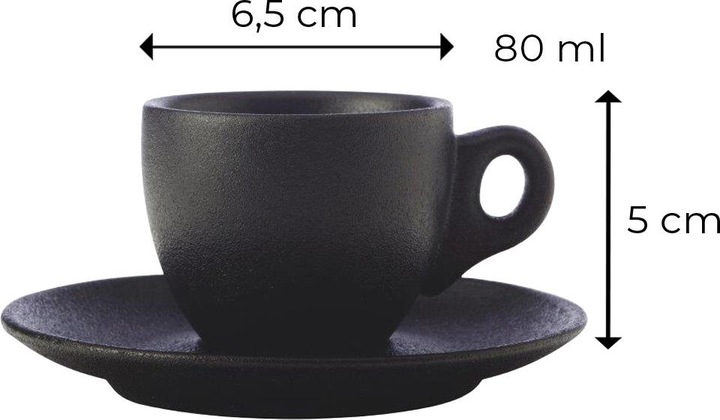Actual product image Maxwell & Williams Espresso Cup and Saucer Caviar Black (80 ml, 1 x)
