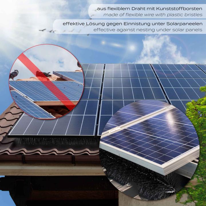 Actual product image Wiltec 12m gutter brush 10x120cm Ø10.5cm leaf protection marten protection gutter caterpillar