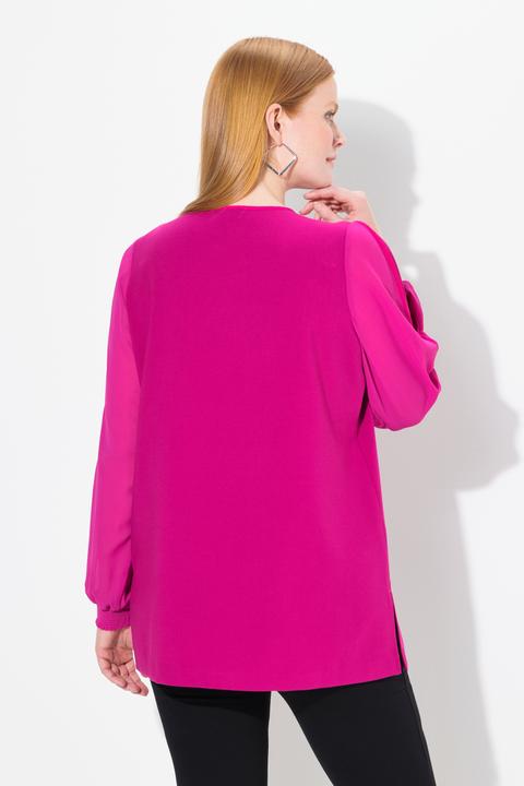 Produktbild Ulla Popken Tunika, A-Linie, Chiffon-Langarm, V-Ausschnitt (42, 44)