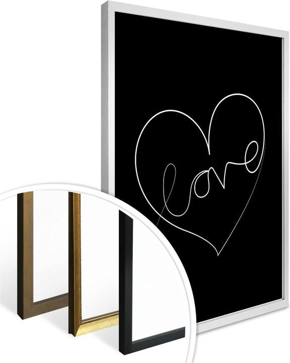 Image du produit Trenddeko Hariri - Lignes d'amour - Noir et blanc (100 x 120 cm)