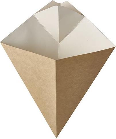 Actual product image Papstar French fries tip cone with dip corner "pure" Filling content g (50x)