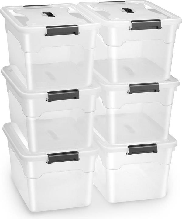 Immagine prodotto Juskys Set di scatole portaoggetti con coperchio (33 x 45 x 26 cm, 30 l)