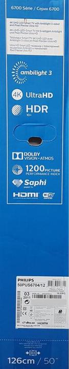 Immagine prodotto Philips 50PUS6704 (50", LCD, 4K, 2019)