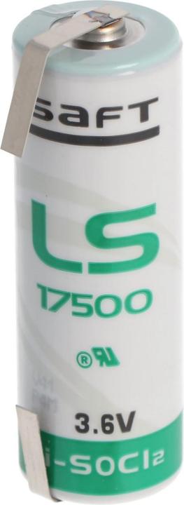 Actual product image Saft Batterie LS17500 Lithium, Size A, mit Lötfahne U-Form (1 pcs., AA, 3600 mAh)