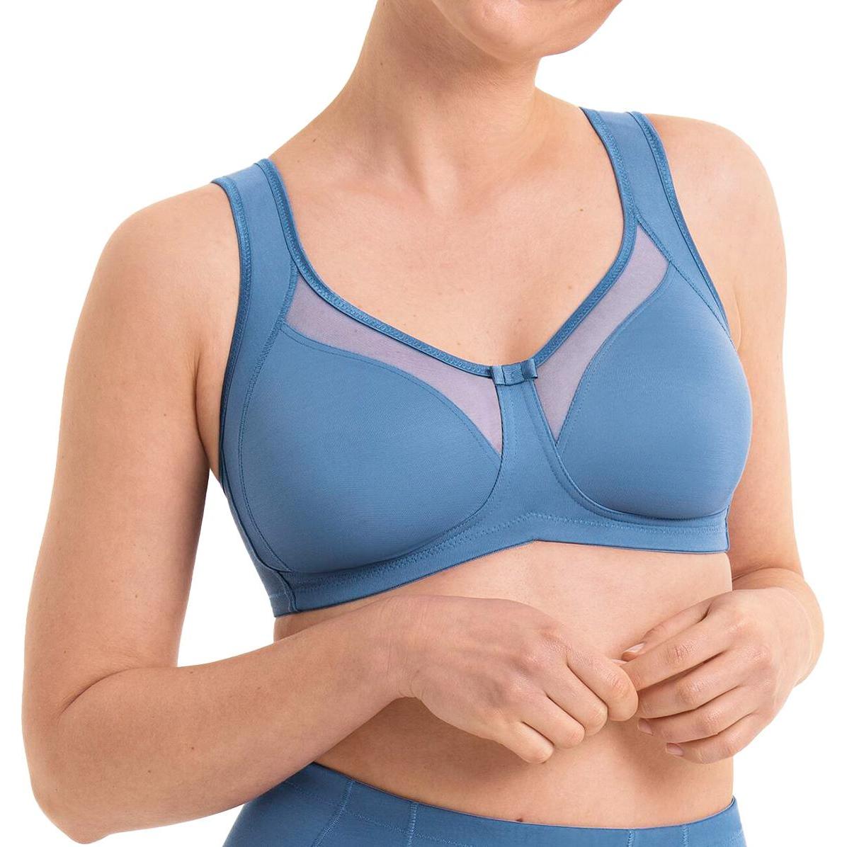 Anita, BH, Clara Komfort BH ohne Bügel, Blau, (90 G, Einzelpack)