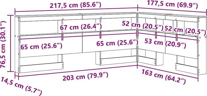 Actual product image vidaXL Headboard with bookshelf