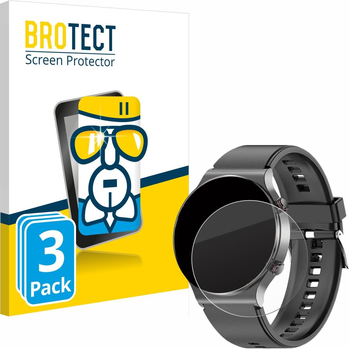 BROTECT AirGlass Panzerglasfolie, Smartwatch Schutzfolie, Transparent