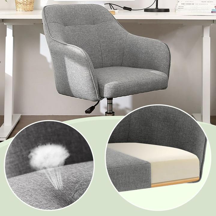 Produktbild Songmics Bürostuhl, OBG019G01V1 Stoff grau, Gestell silber (45 - 55 cm)