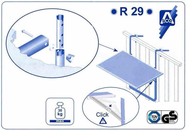 Actual product image Alco Balkonhängetisch (100 cm)