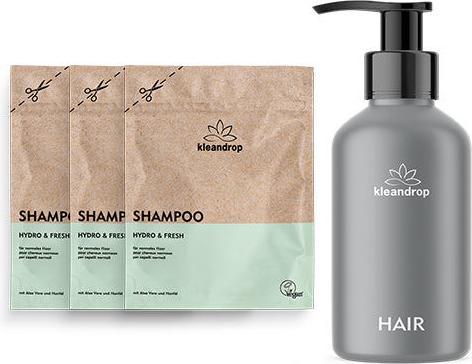 Actual product image Kleandrop Powder,Hair Care Starter Set Trio (200 ml, Liquid shampoo)