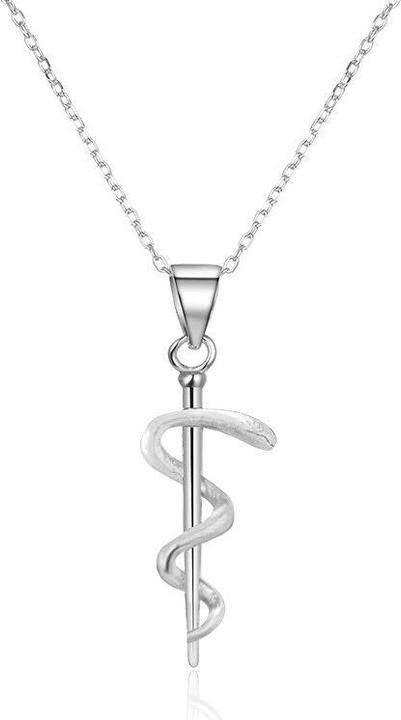 Produktbild Beneto Silver necklace with pendant AeskulapÂ's stick AGS1152 / 47 (chain. pendant) (L)