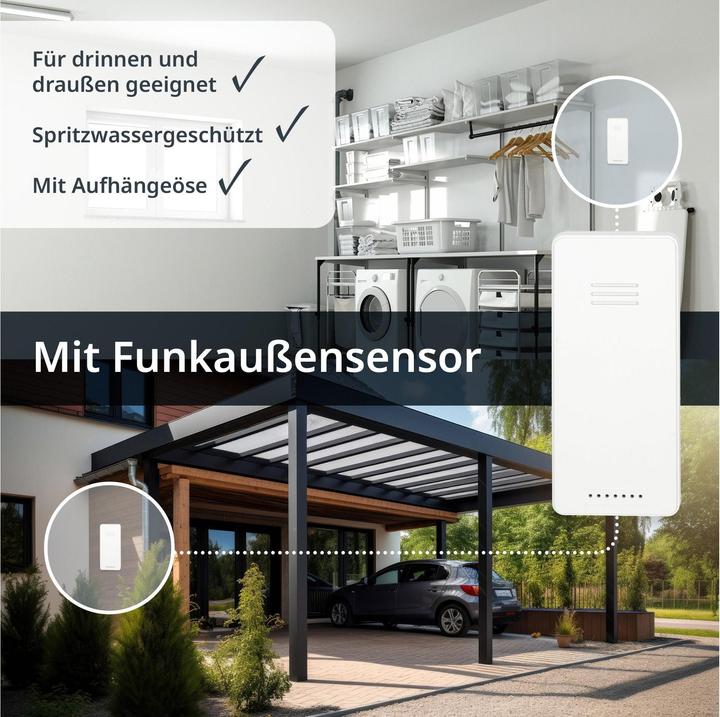 Image du produit ADE Wetterstation mit Funk-Aussensensor Weiss, Funktionen