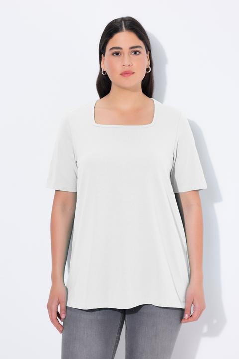 Immagine prodotto Ulla Popken T-shirt dal taglio svasato con scollo rettangolare e mezze maniche (46, 48)